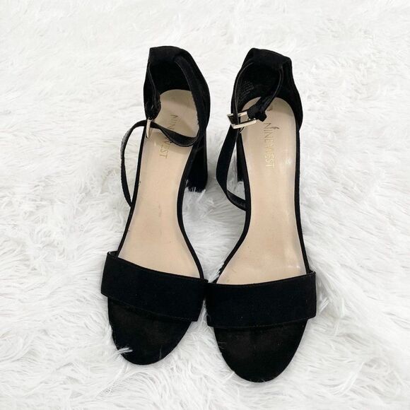 Nine West Shoes - Women Nine West Suede Single Strap Heels in Black Size 8.5M